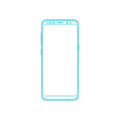 Digital Samsung Galaxy S8 Simple Editable Svg Line Art, Free Vectors File